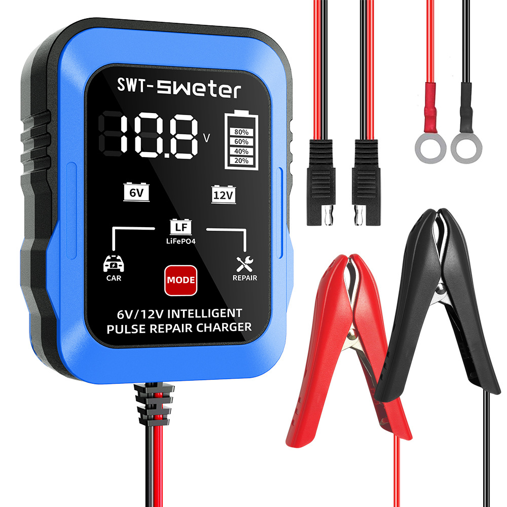 6V12V充电器ASE转接线摩托车割草机汽车电瓶充电锂电池