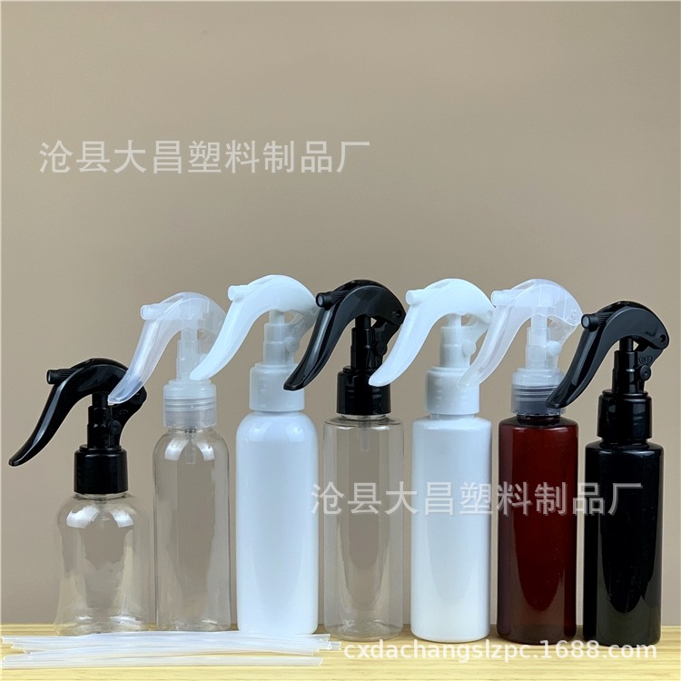 现货 100ml120ml小老鼠喷雾瓶 pet透明酒精消毒液手扣喷瓶 塑料瓶