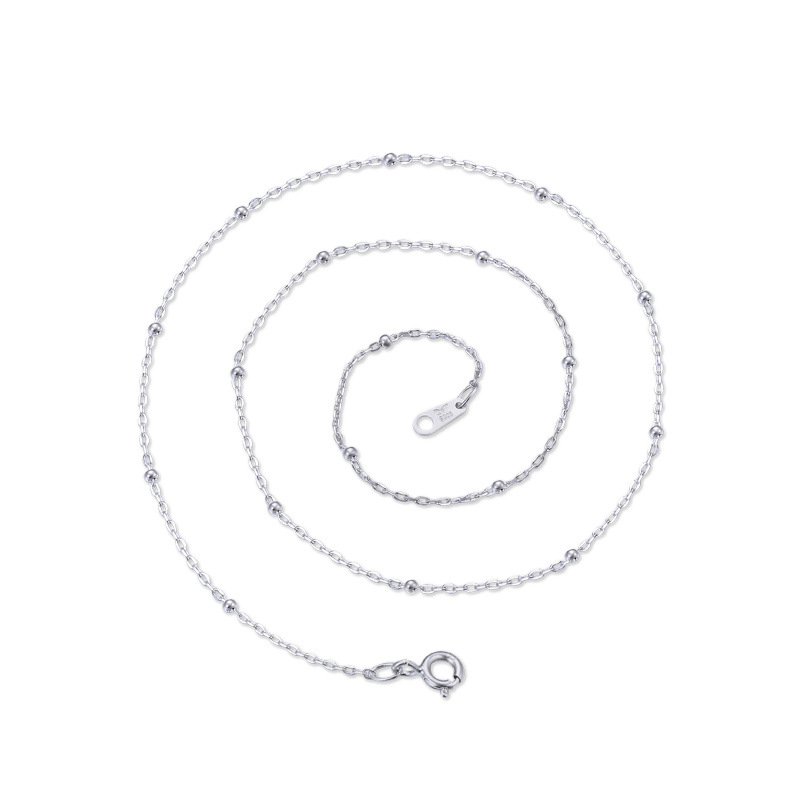 Collar de plata esterlina s925 mujer cadena de plata sin colgante cadena de cuentas hombre cadena de clavícula cadena de suéter de alta calidad cadena de celana