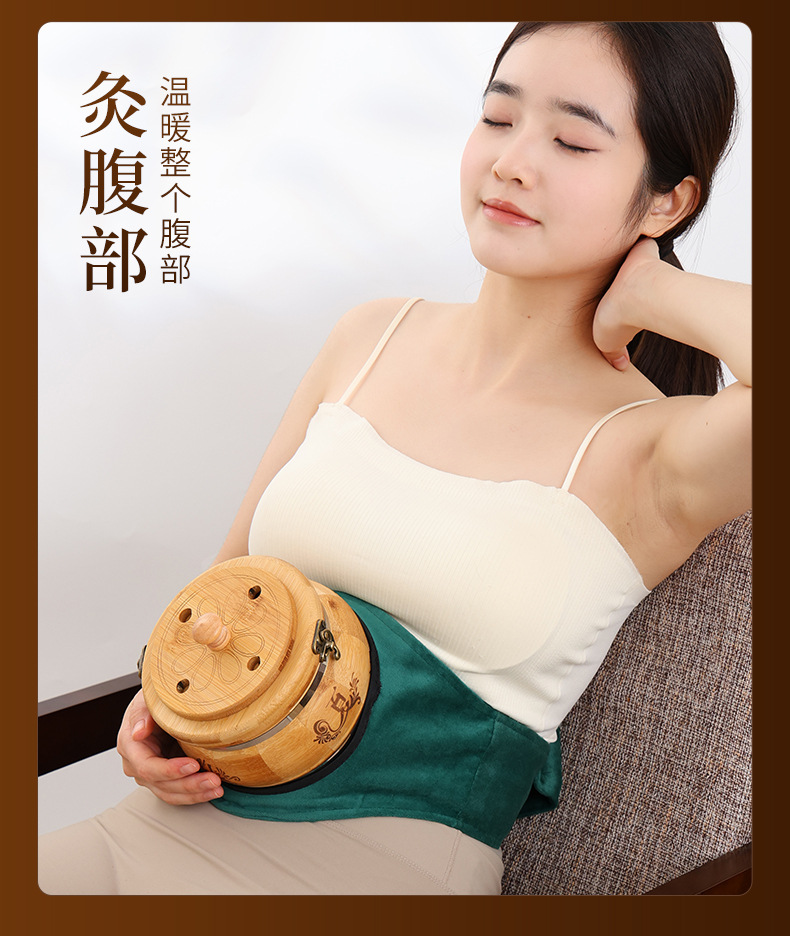 Wooden Moxa Box Portable Moxibustion Warmer for Home Body and Abdominal Heat Therapy with Moxa Stick Holder specifications