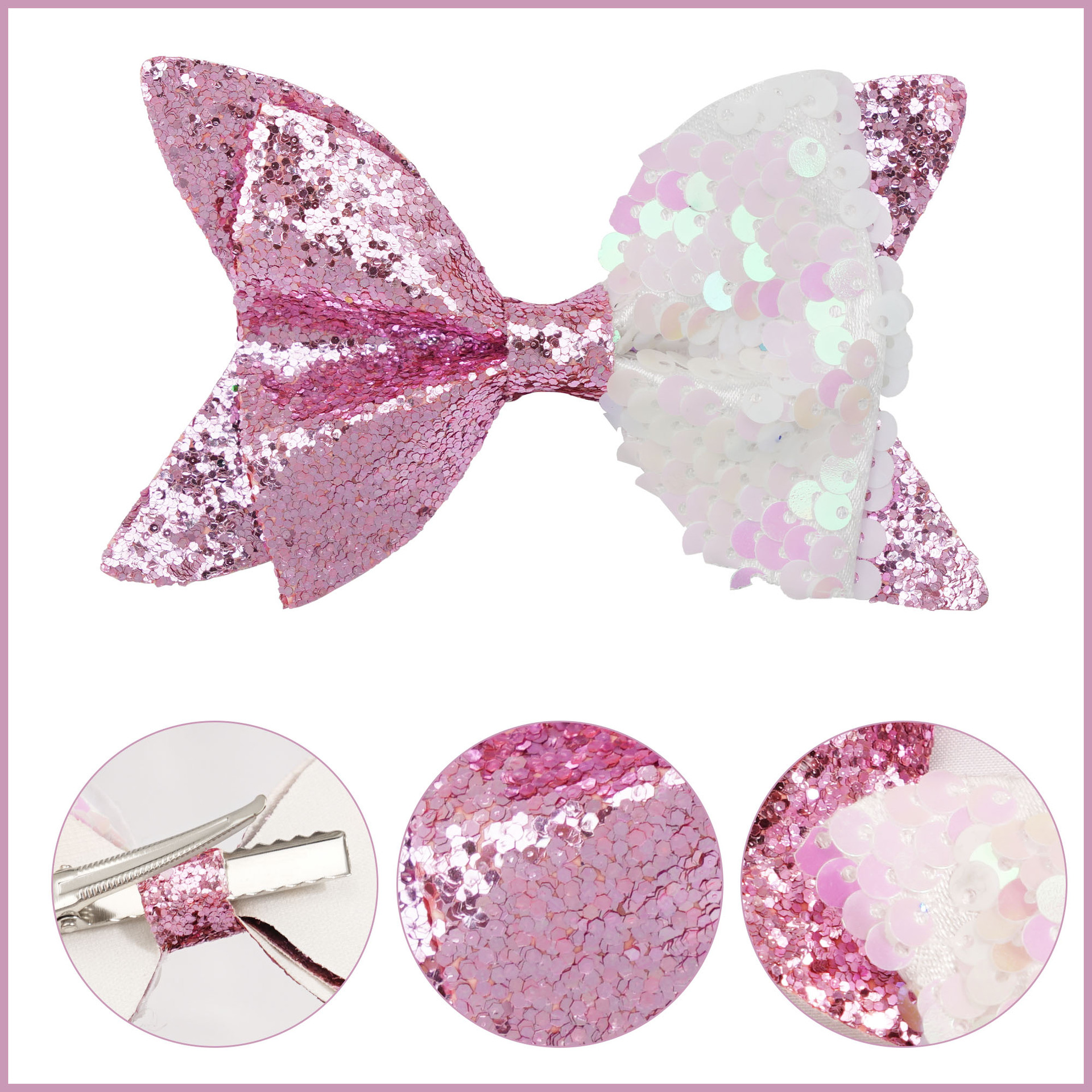 Princess Simple Style Bow Knot Sequin Cloth Handmade Hair Clip display picture 1