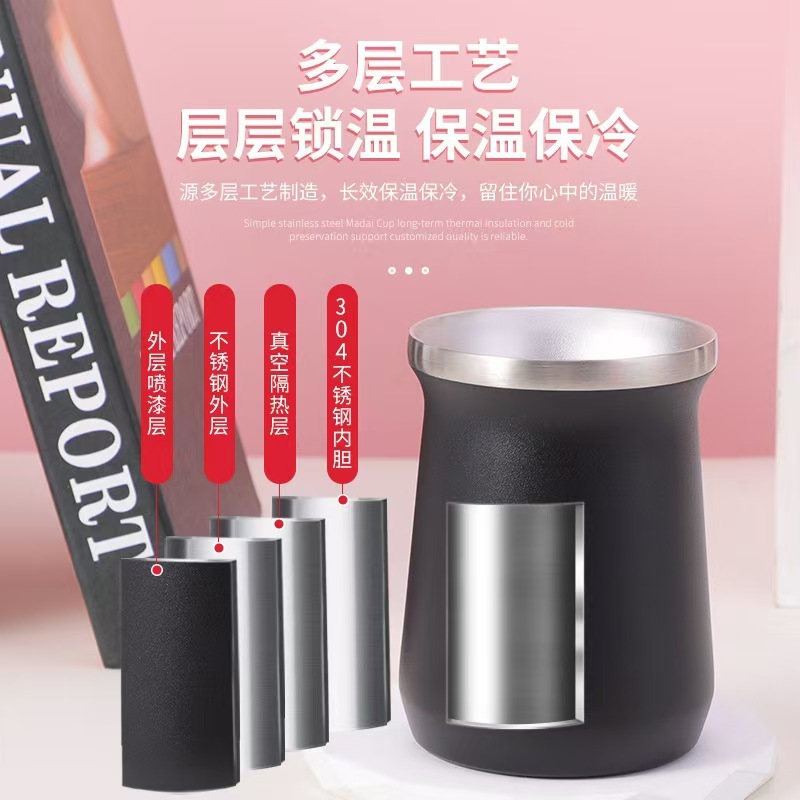 アマゾン爆型二重ステンレスミニコーヒーカップ馬黛カップハンマー304真空異形ビールマグ|undefined