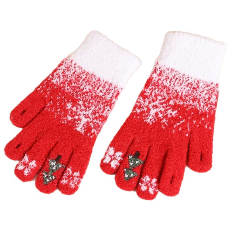 クリスマスの指の手袋のかわいいニットの女性の冬の学生のベルベットは厚くてタッチパネルの冬の防寒保温が国境を越えます。|undefined