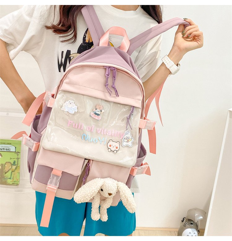 Wholesale Cute Bear Doll Pendant Contrast Color Transparent Large-capacity Backpack Nihaojewelry display picture 31