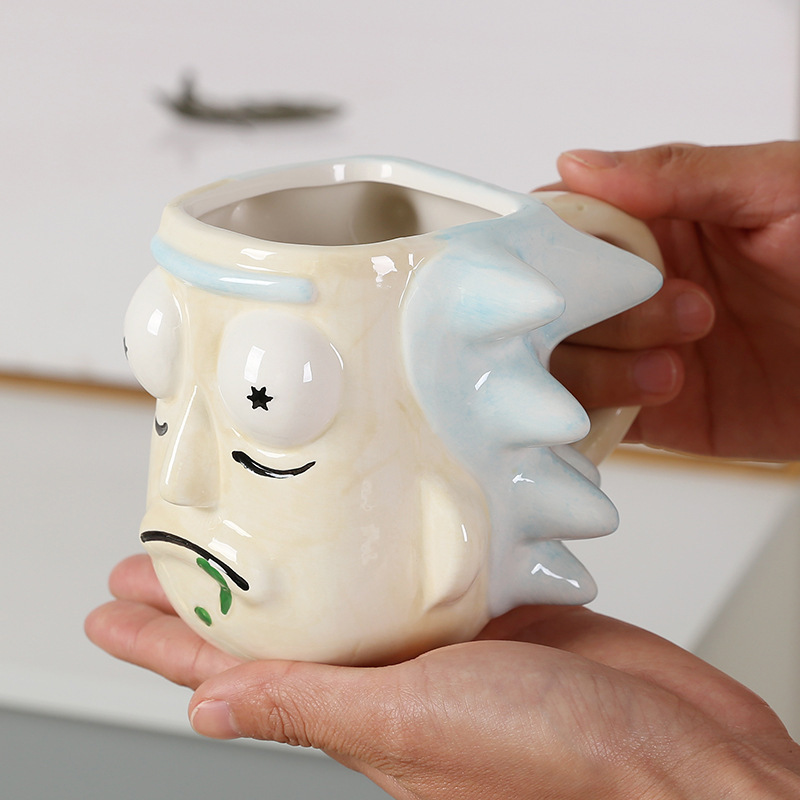Taza de Rick, taza de agua de Moody, taza de cerámica de dibujos animados de gran capacidad, taza de café de Rick y Moody