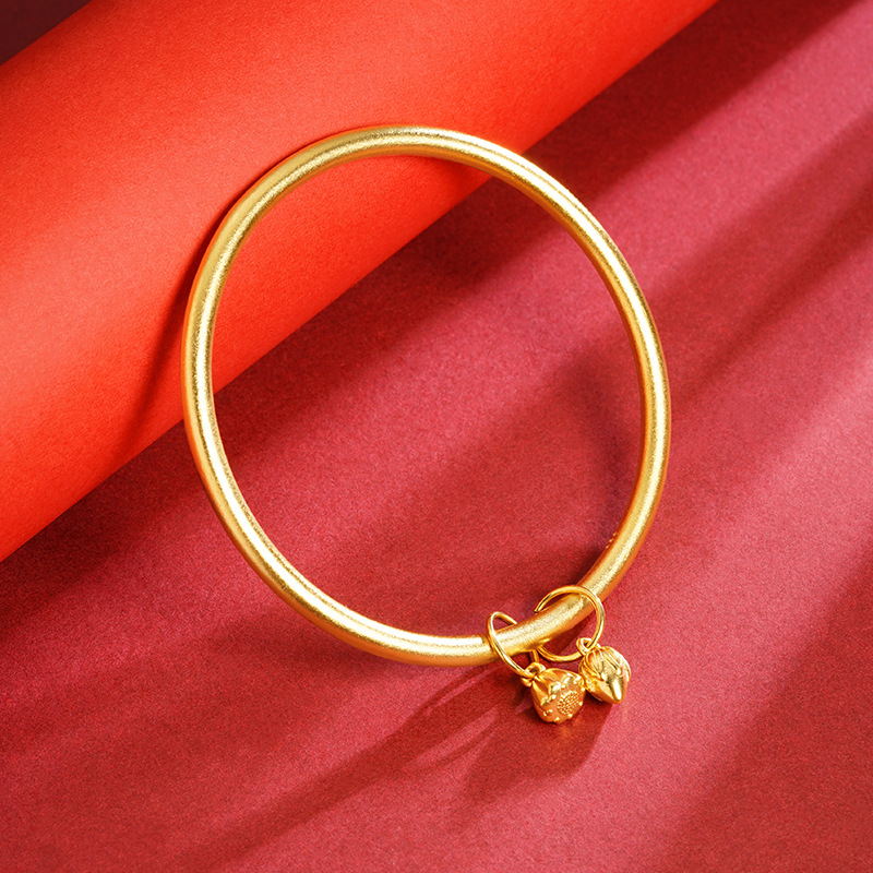 Brazalete de oro de arena vietnamita para mujeres no se desvanecerá durante mucho tiempo dos generaciones de joyas de latón de loto imitación de alta sensibilidad brazalete de herencia antigua