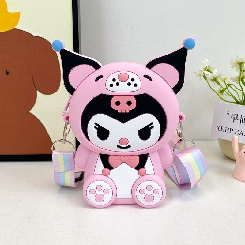 クロミ子供のかわいいコインシリコーン幼稚園少女メッセンジャーバッグショルダーバッグ漫画プリンセスバッグ|undefined