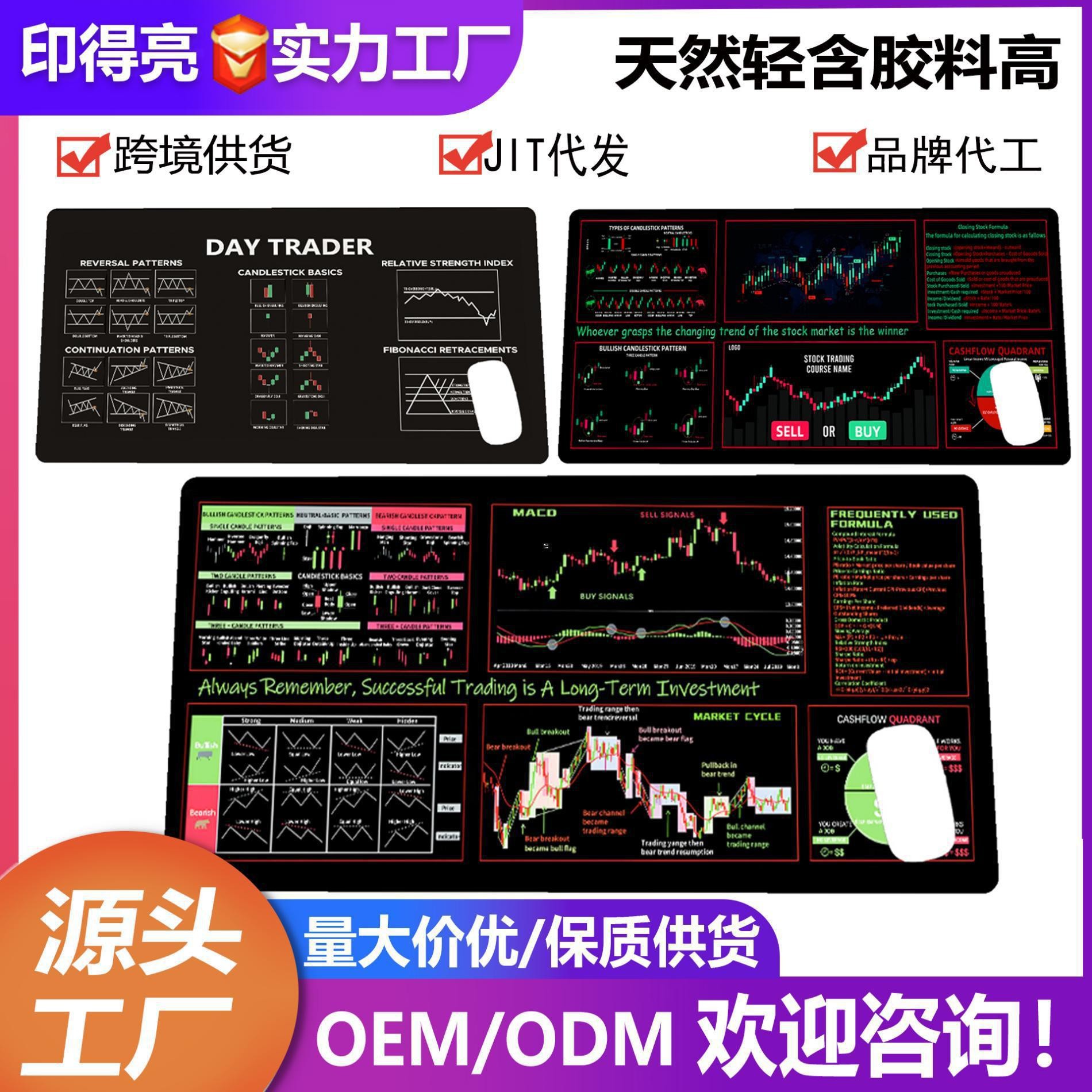 Cojín de escritorio supergrande explosión mercado de valores inversionistas almohadilla de ratón anti-sucio transfronteriza engrosado bloqueo antideslizante oficina