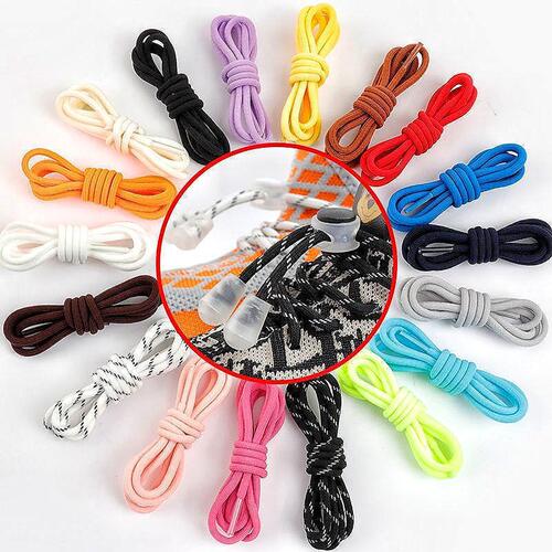 No-tie lazy shoelace buckle, no-tie children's elastic elastic band, small white shoe round rope, colorful shoelace rope fixing artifact