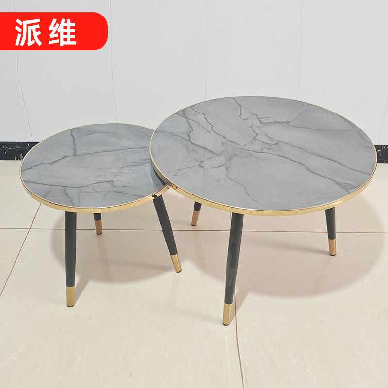 Cross-Border Wholesale Reception and Negotiation Tables, Home Living Room Balcony Leisure Tables, Italian-Style Slate Coffee Table Combination Set