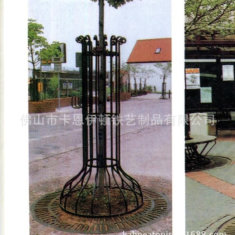 园林景观烤漆铁艺不锈钢护树架花架园艺防护架厂家加工安装出口
