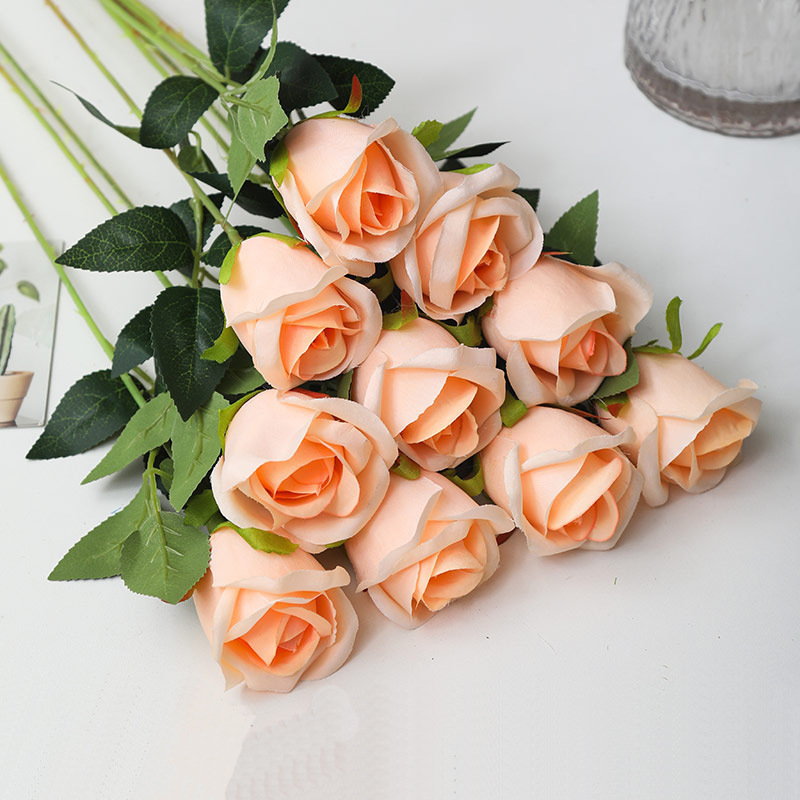 模擬バラの花シングルバラの花卸売結婚式の家の装飾フラワーアレンジメント模擬バラの花束|undefined