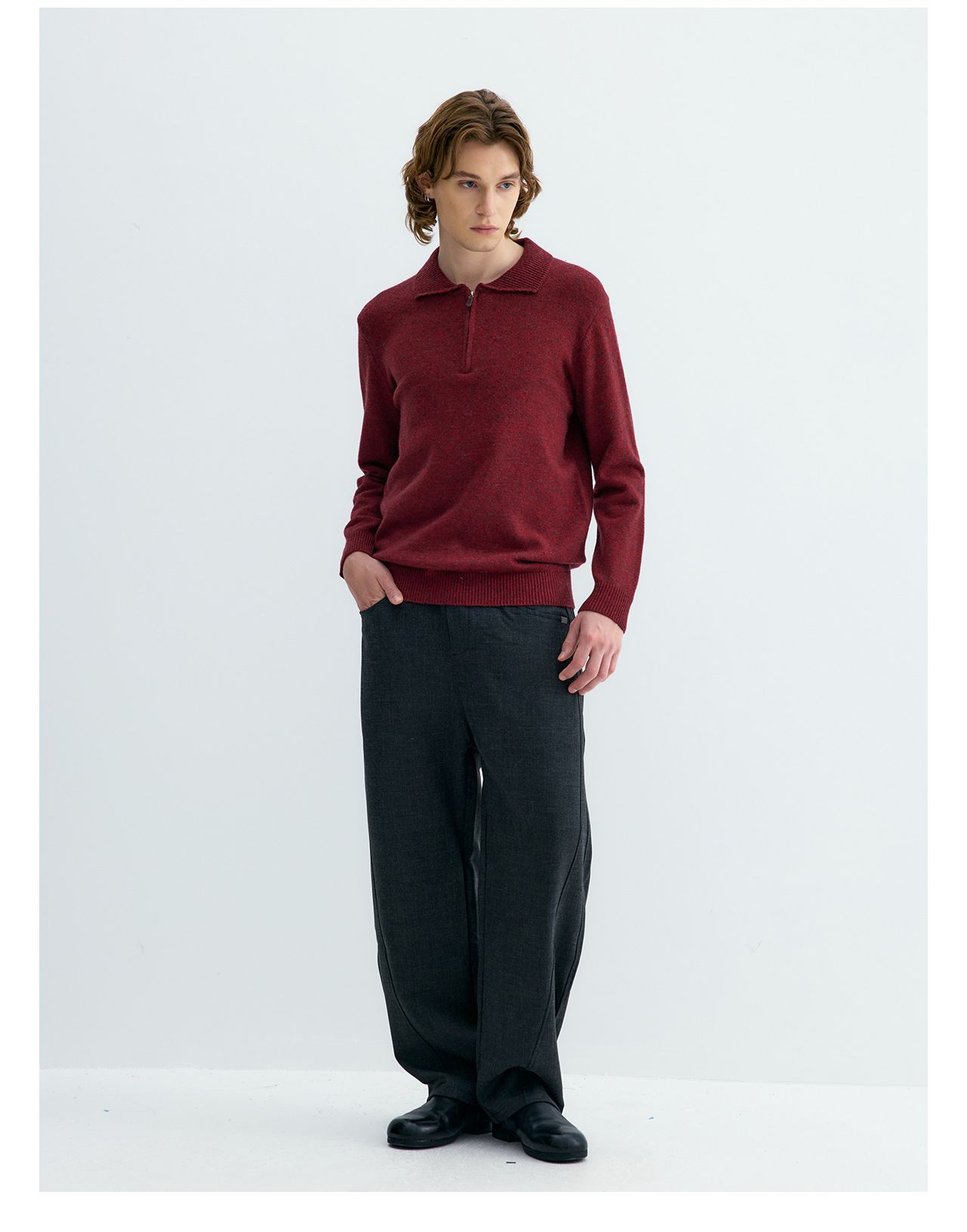 UNF 500g Half-Zip Polo Collar Sweater