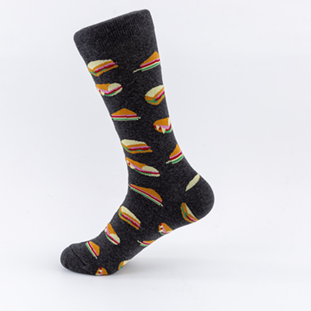 Funny Food Pattern Happy Socks Men Sandwich Hamburger Donuts Cotton Short Socks New Autumn Fast Funny Food Pattern Happy Socks Men Sandwich Hamburger Donuts Cotton Short Socks New Autumn Fast