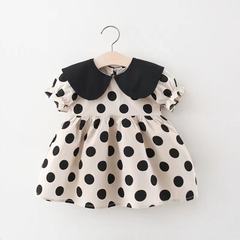 1238 Children's Apparel Wholesale Summer New Full Body Polka Dot Dress Girl Child Short Sleeve Skirt Princess Dress Dropshipping