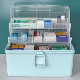 塑料药盒医药箱家用大号全套学生家庭装医疗急救箱多层药品收纳盒