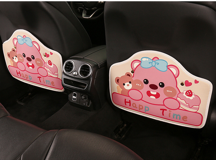 Short Cartoon Printed Anti-Kick Pad Cartoon Car Seat Back Anti-Kick Pad Car Seat Back Anti-Fouling and Anti-Dirty Pad