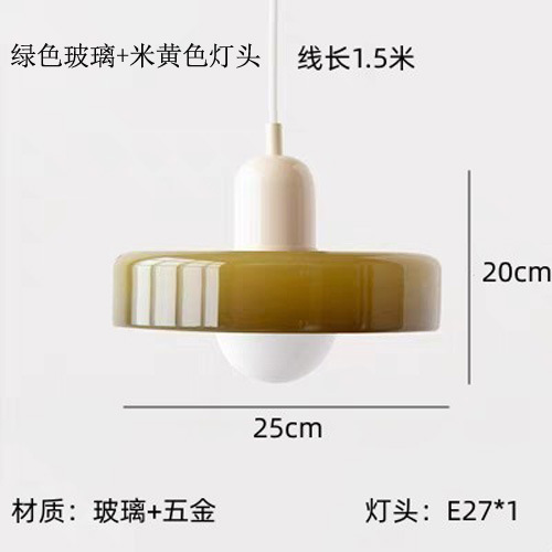 Lámpara de vidrio de colores nórdica creativa simple mesa de comedor moderna dormitorio bar hotel cabezal de cama candelabro colorido comedor