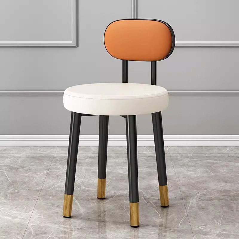 Casa ligera de lujo red alta sensación taburete redondo moderno simple manicuría silla de vestir respaldo de la chica dormitorio maquillaje de cama