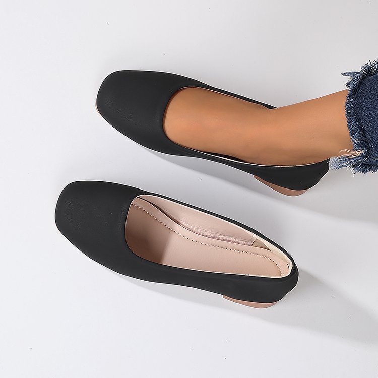 Todos los zapatos de mujer zapatos de cabeza cuadrada para mujeres otoño 2025 nuevo ligero super suave zapatos de granja zapatos de trabajo zapatos de mujer