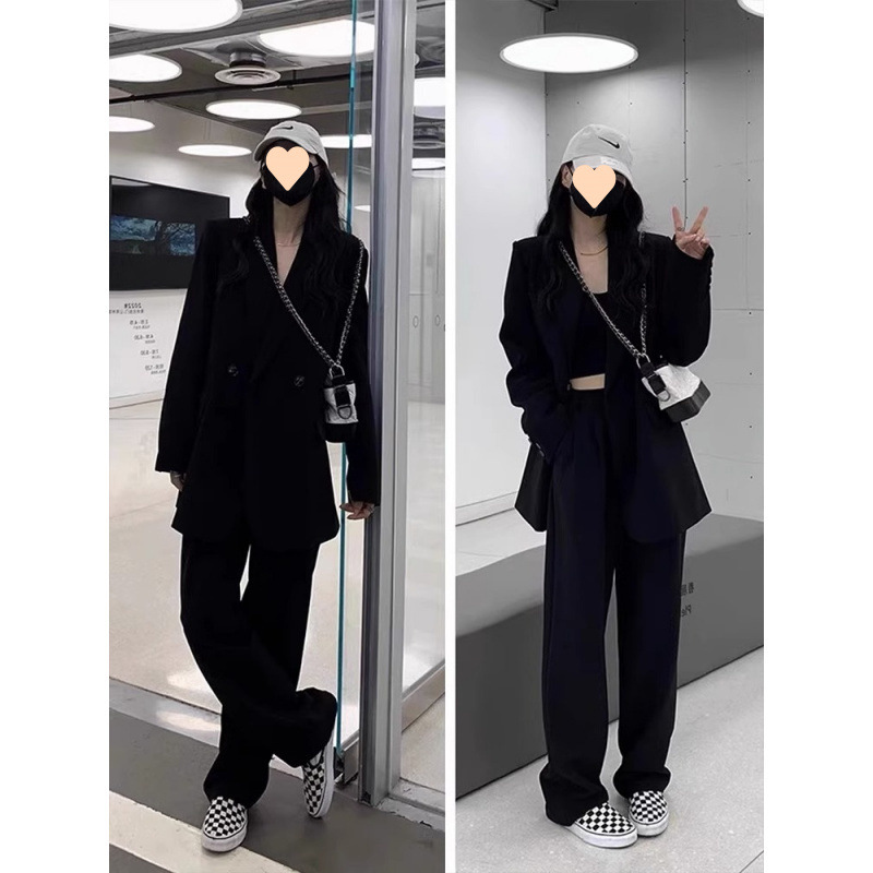 Gray Suit Jacket Women 2024 Spring Autumn New Arrival Versatile Korean Style Loose Small Blazer Suit Top