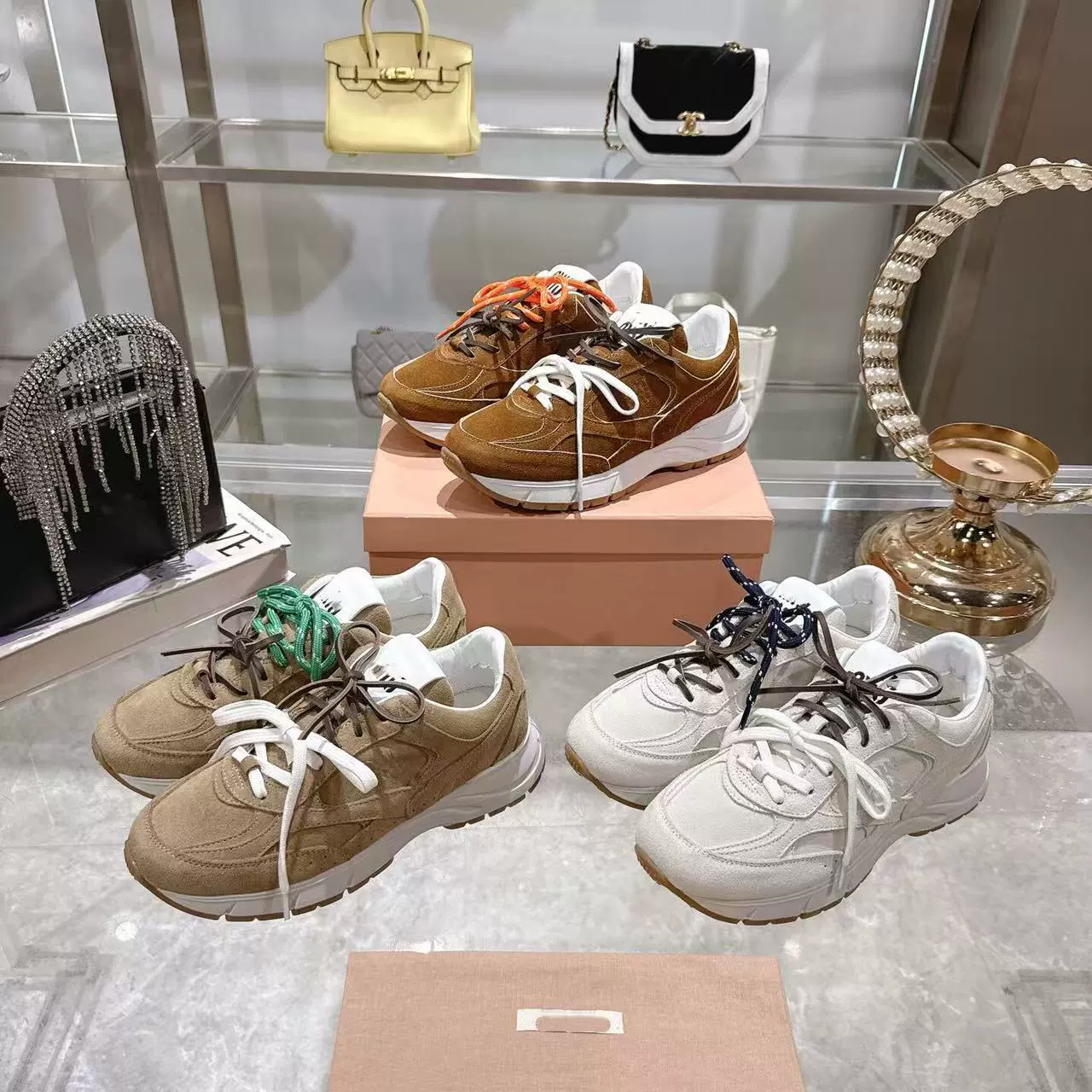 Высокая версия 2025 Miujia новые кроссовки в американском стиле «dad shoes», ретро спортивные повседневные, европейская версия, универсальные dad shoes