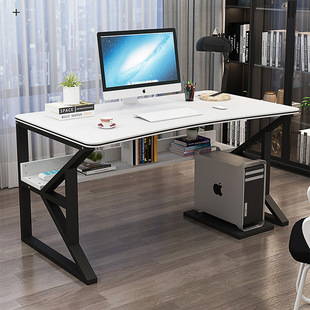 Simple Desktop Home Computer Desk Office Desk Learning Writing Desk Simple Table Steel Wood Desk Support Production