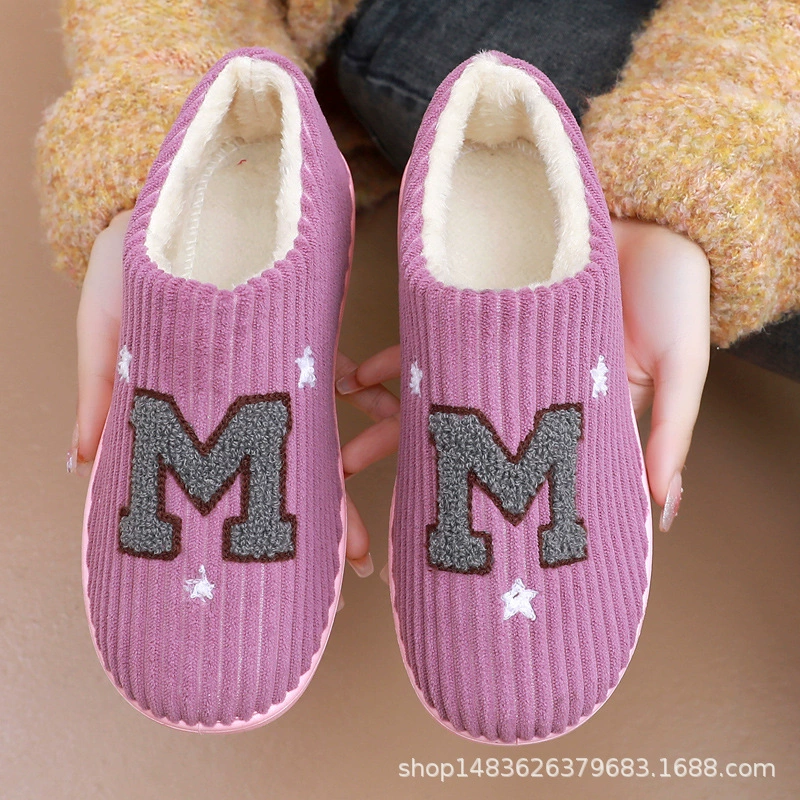 Новые зимние женские хлопковые тапочки на толстой подошве, Студенческая обувь на флисовой подкладке, теплая ограничительная обувь, женская хлопковая обувь для пар, домашняя женская обувь, обувь для мамы