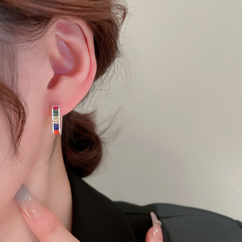 Simple Style Heart Shape Copper Plating Zircon Earrings 1 Pair