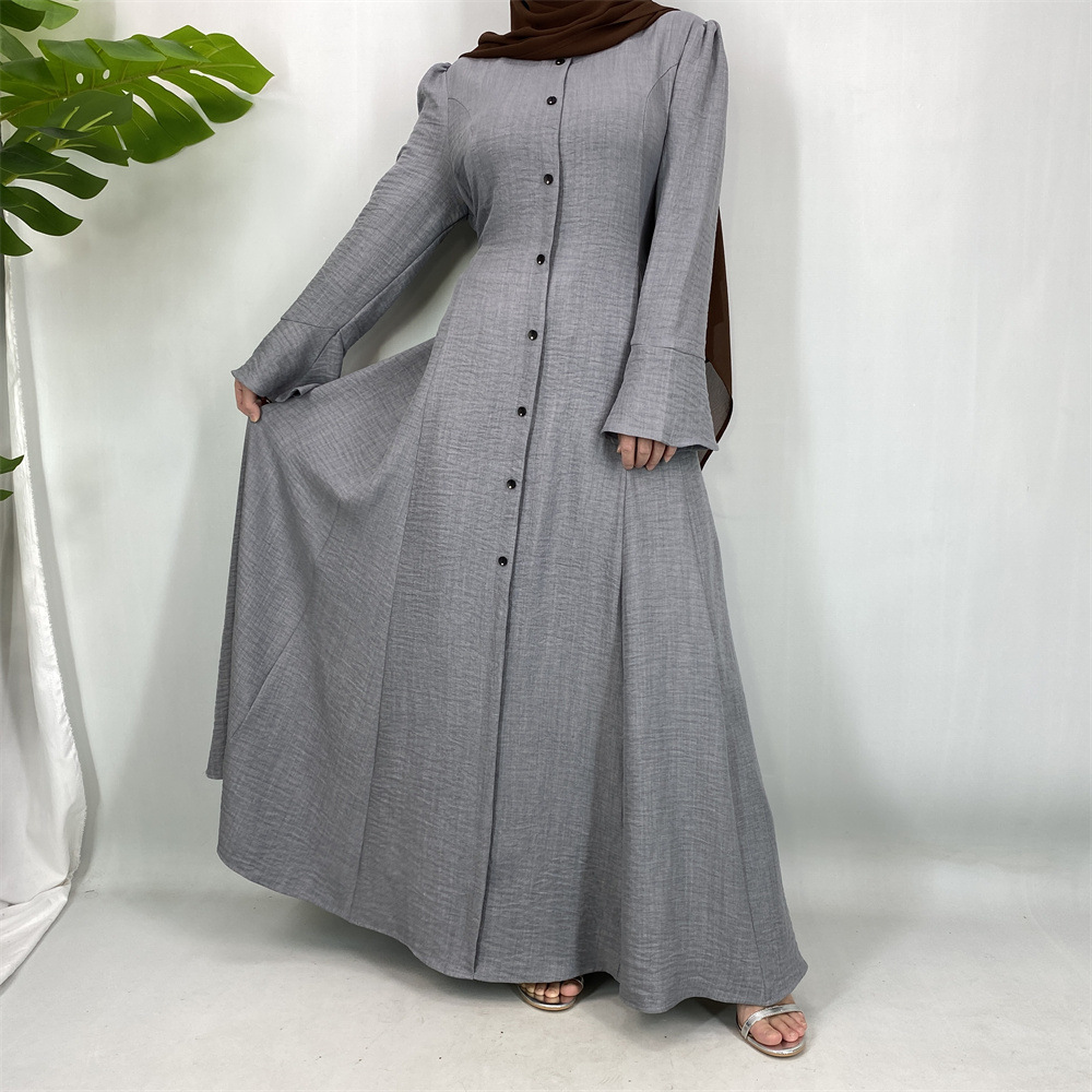 Fashionable Elegant Button Decorated Dress For Women_ecoleips.com
