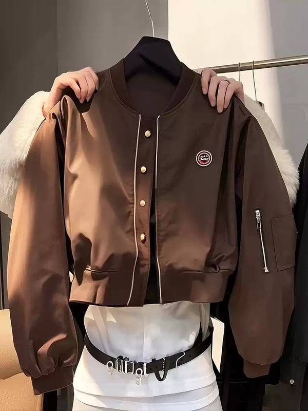 棒球服2025新款高级感夹克上衣女装秋装欧洲站欧货藏青色显瘦外套|undefined