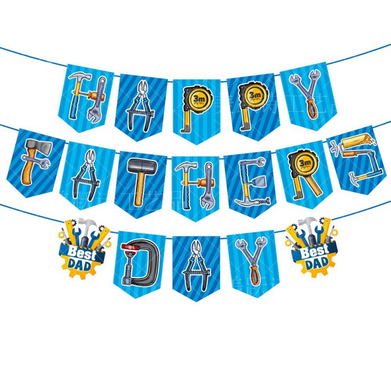 Suministro directo de fábrica para la decoración de la fiesta del día del padre, juego de bandera, decoración de la fiesta del día del padre, suministros para la fiesta