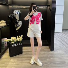 2024网红宽松显瘦洋气短裤两件套潮流运动套装女夏装新款9360