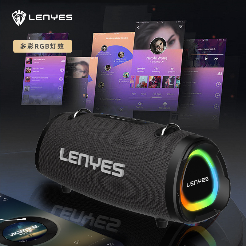 Lenyes冷野獅子屋外携帯無線bluetoothスピーカー携帯ストラップ重サブウーファマイクS872|undefined
