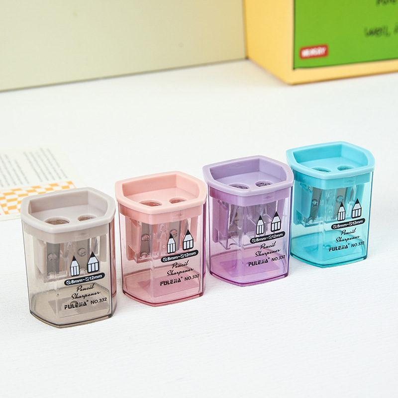 子供と小学生向けのシンプルな2穴透明鉛筆削り、小型ポータブル鉛筆削り、鉛筆削り|undefined