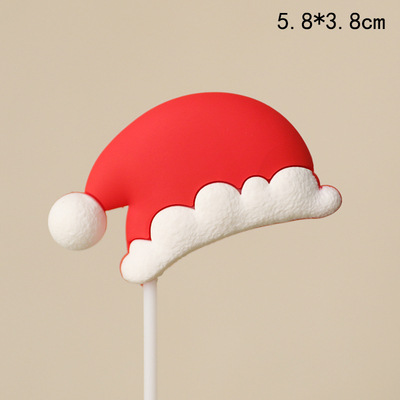 2024 decoración de pastel de Navidad árbol de Navidad anillo de césped pegamento suave Santa Claus decoración de copo de nieve plug-in de Navidad