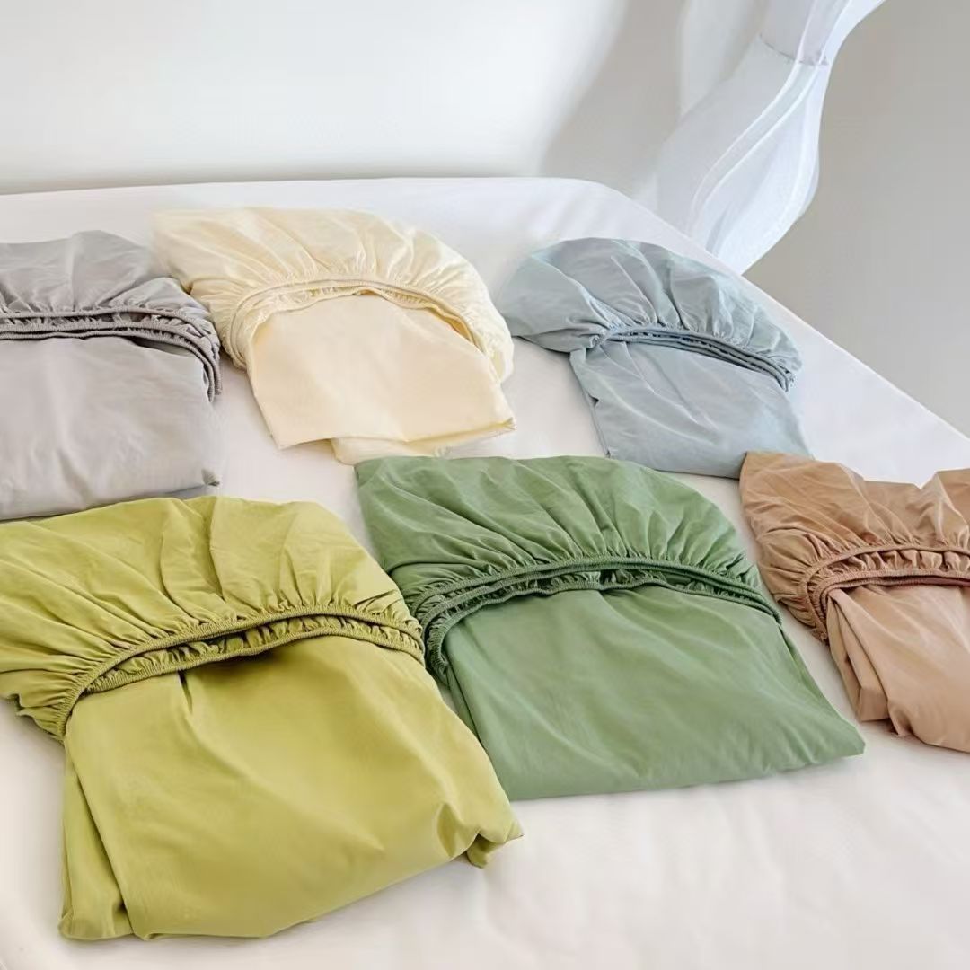 Casual Pure Color Cotton Fitted Bed Sheets, Bedspread, Pillowcase, Pure Cotton Fitted Bed Sheets, Pillowcase, Simmons Mattress Protector, Dust Cover