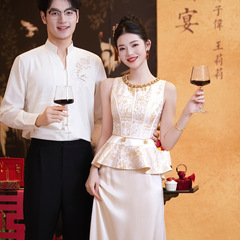 新中式国风订婚礼服2025新款小个子登记回门敬酒服缎面半身裙套装