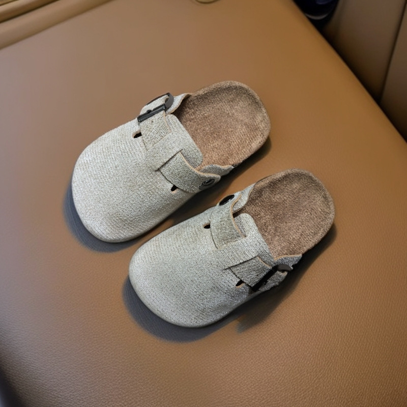 New Children's Birkenth Shoes Spring, Autumn and Winter Outfit Household Thick-soled Home Baotou Half Slippers Lazy Small and Medium-sized Children's Slippers