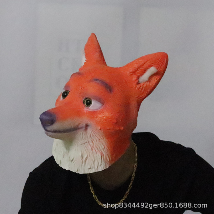 Fox máscara tocado loco animal ciudad Fox Halloween mascarada Cosplay props