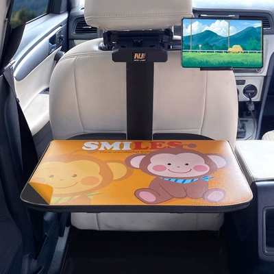 the Back Seat, Car table board - h-black-without-drawer-tablet-clip-double-sided-table-mat-monkey