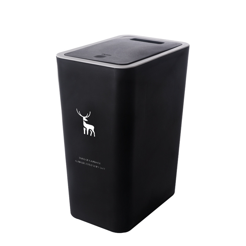 Papelera de inodoro hogar creativo cocina clasificación Push-tipo basura puede inodoro basura cesta de papel con tapa