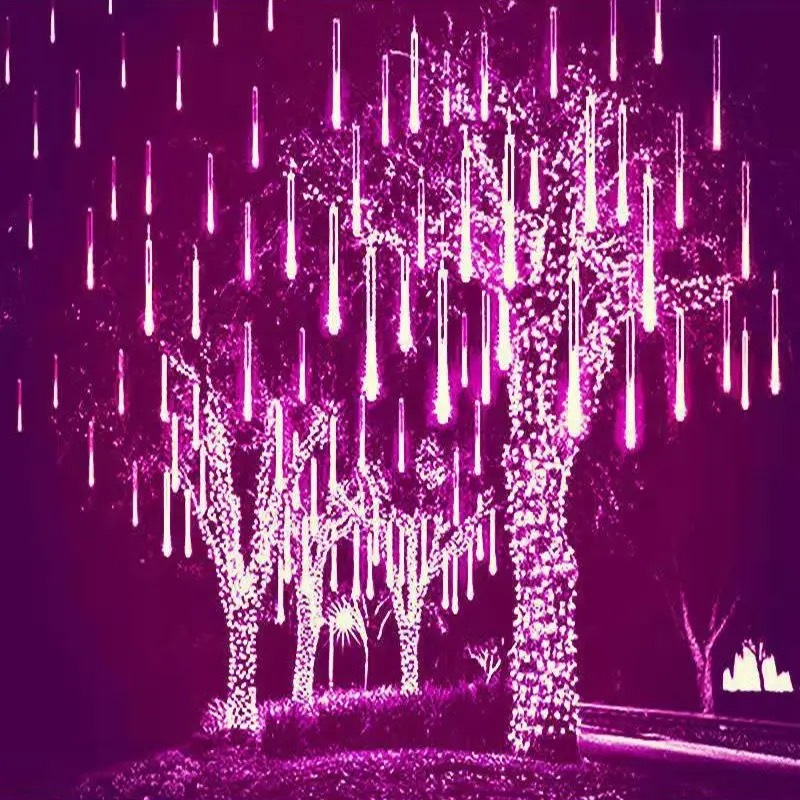 Suministro directo de fábrica LED meteoro ducha luz parche destacado impermeable lluvia de meteoros luz cadena Navidad vacaciones Lámpara decorativa tubo