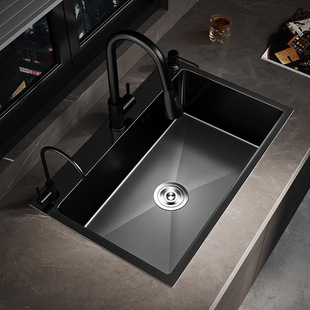 Stainless Steel Nano Sink Single Sink Handmade Thickened Kitchen Undercounter Basin Vegetable Sink Bowl Wash Basin Faucet
