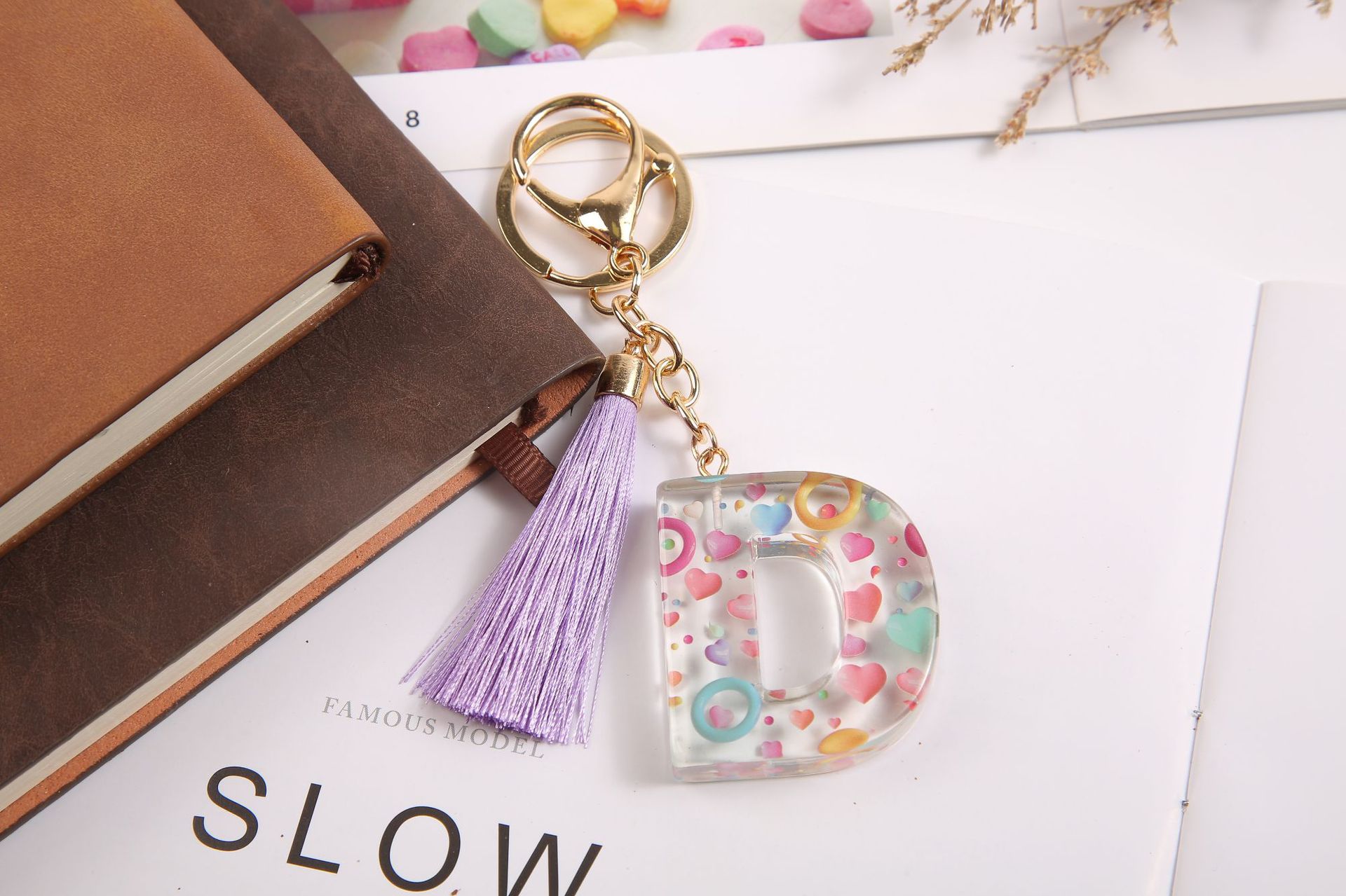 Simple Style Letter Resin Unisex Bag Pendant Keychain display picture 1