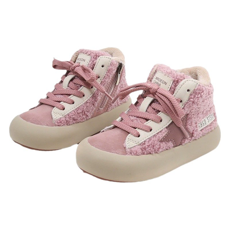 Детская обувь со звездами в стиле k, пушистая повседневная обувь, новинка зимы 2021, детская обувь для мальчиков и девочек, кроссовки на флисовой подкладке