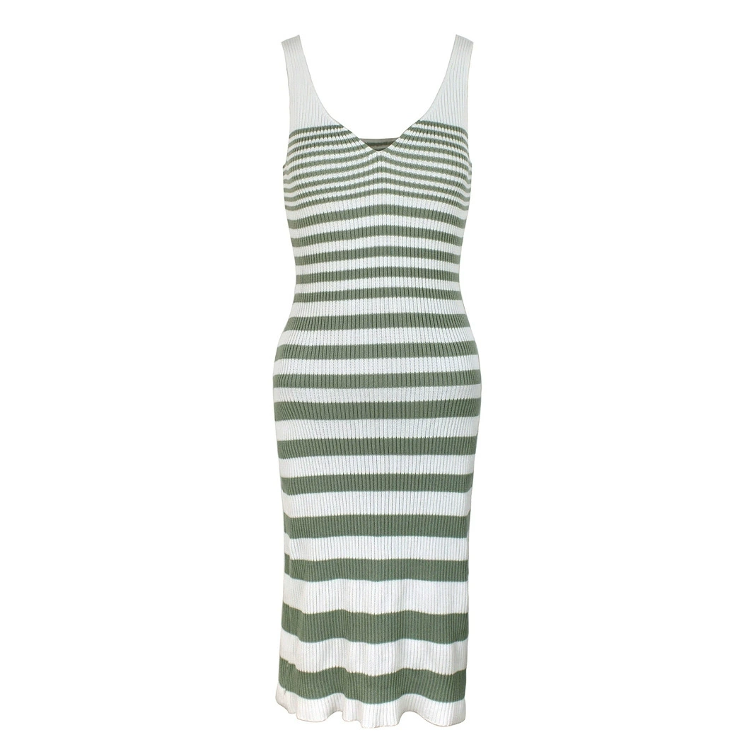 Внешняя торговля Трансграничная Европа и США Амазонка Источник свитер в полоску с v-образным вырезом жилет платье