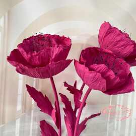 高档染色褶皱手揉纸花大型婚庆道具路引婚礼舞台布置橱窗装饰纸花