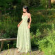 in stock Real 2025 high quality Adjustable Sling dress Ruffled Fairy Dress Long Dress with Chest Pad
