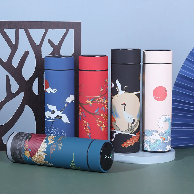 Китайский стиль 304 из нержавеющей стали интеллектуальный термос чашка Творческий Национальный прилив дисплей температуры чашка подарок поколение чашки